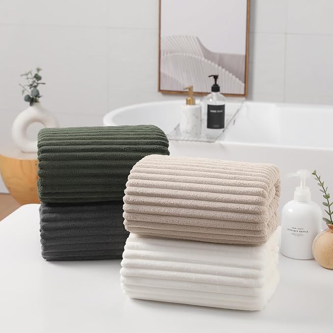 Extra Large Microfiber Bath Towels Set of 4,30x60 Inches Oversized Quick Dry Shower Towels, Lint Free Super Absorbent & Ultra Soft Body Towels for Bathroom,Gym,Travel,SPA (Multicolor)