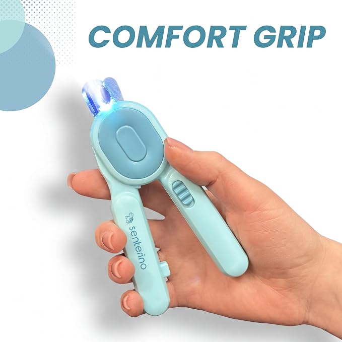 LED Cat Nail Clippers for Cats & Small Pets, Lighted Pet Nail Trimmer, Illuminates Quick for Safe Cutting, Stainless Steel Blades, Removable Nail Catcher & File (Blue) | Built-in LED light for better visibility and precise trimming for cats, kittens, r...