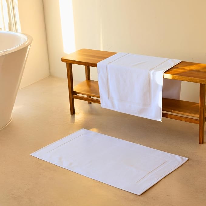 SALBAKOS 2-Piece Towel Bath Mat 20x34 in | 100% Turkish Cotton, Made in Turkey