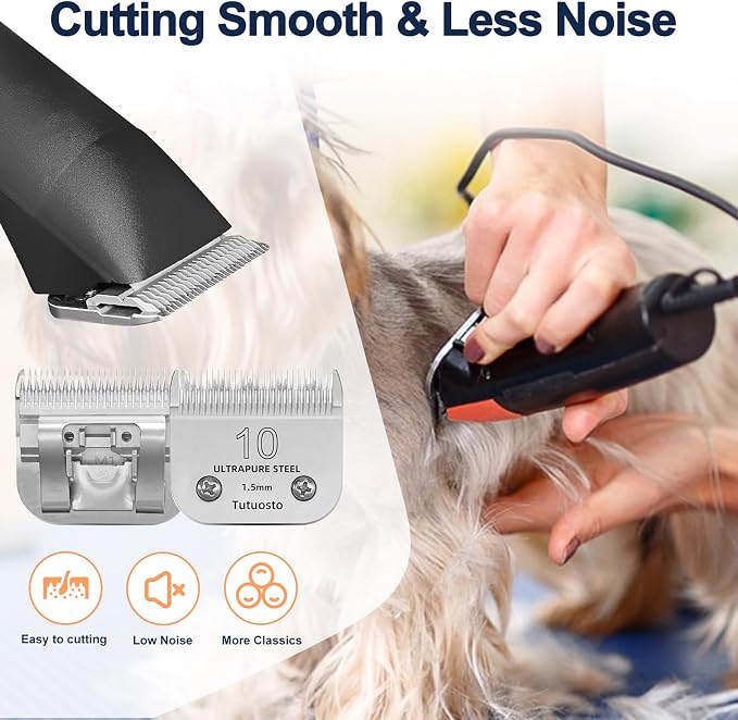 3 Pack 10 Clipper Blade Compatible with Andis, Wahl and Oster Dog Clippers | Detachable Pet Grooming Replacement Blade for Dog Grooming Clippers, Replacement Blades, Compatible Accessory