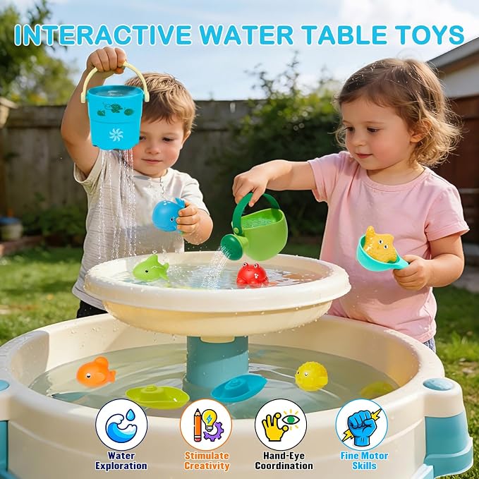 Baby Bath Toys for Kids Ages 1-3, 16PCS | Easy Clean Mold Free Bath Toys Toddlers 2-4 | Bathtub Pool Water Table Toys for Babies & Toddlers | Bath Boats Spoons Bucket Watering Can Tub Toy for Toddlers