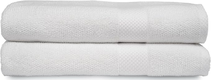 MAURA Premium Bath Sheets 100% Cotton 35x70 Oversized Ultra Absorbent Quick Dry Soft Towel Set for Bathroom Extra Large Bath Towels, White