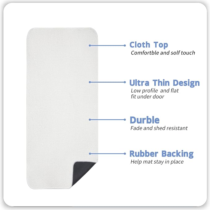 Bosap Bath Mat,Ultra Thin Bathroom Runner Rugs,Large Bath Mats for Bathroom,Quick Dry,Non-Slip,Machine Washable,Low Pile,Bath Rug,Shower Outside,Sink,Home Decor Accessories.Cream,2'x6'(24x72inch)