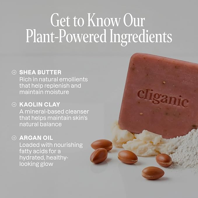 Cliganic Hydrating Bar Soap - Body Soap For Men & Women with 98% Natural Ingredients Cleanses, Moisturizes & Nourishes, Leaves Skin Soft - Vanilla Orchid Scent (2 Pack)