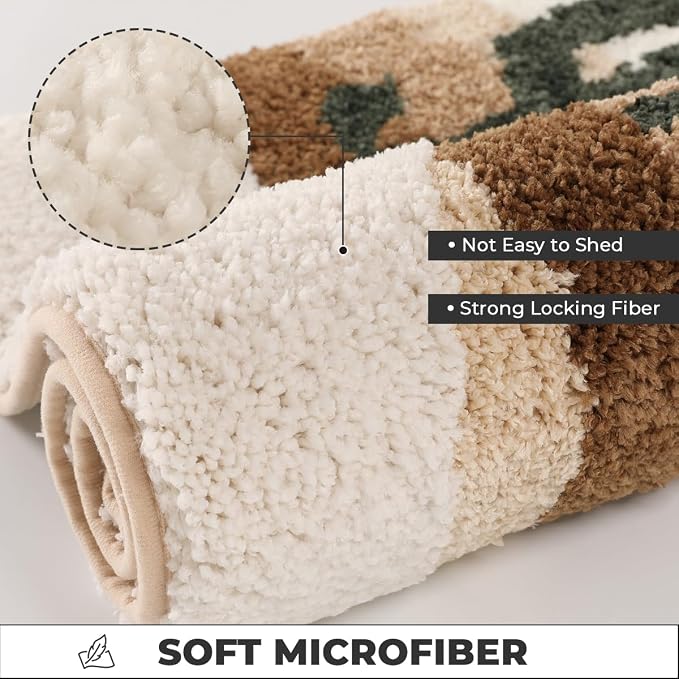 Luxury Bath Mat Super Absorbent and Non Slip Bathroom Rug Forest Mat Machine Washable Soft Microfiber Rug for Dining Room, Living Room and Tub (Deserts, 31"x20")
