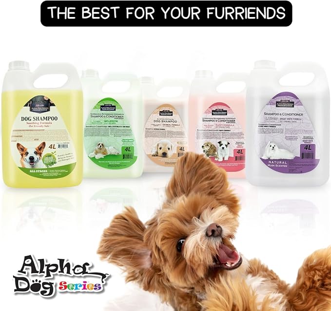 Grooming Natural Herbal Dog Shampoo, pH Balanced Shampoo for Dogs, Moisturizing Soothing Dog Shampoo for Sensitive Skin - 1 Gallon