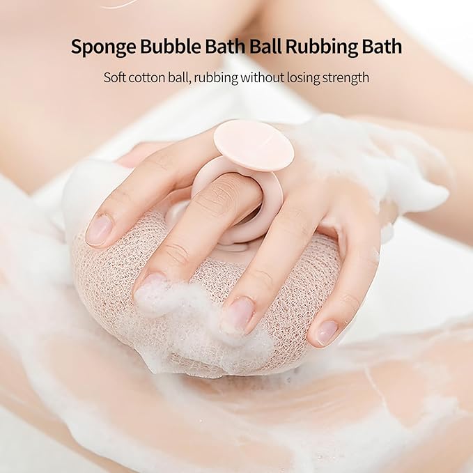 2-in-1 Sunflower Shower Sponge with Suction Cup | Exfoliating Bath Sponge for Soft Skin | Hypoallergenic & Eco-Friendly Body Scrubber for Spa-Like Luxury (Purple)