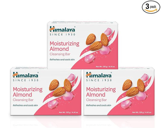 Himalaya Moisturizing Almond Cleansing Bar Soap, Almond Soap Bars for Face and Body, Face Soap Bar, Face Wash Bar, Bath Soaps, Soft Skin, Moisturize Skin, Revitalize and Rejuvenate, 4.41 oz, 3 Pack