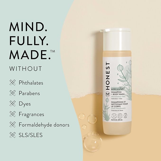 The Honest Company Fragrance Free Bundle for Sensitive Skin | 2-in-1 Cleansing Shampoo + Body Wash and Hydrating Face + Body Lotion | Gentle for Baby + Hypoallergenic | 10 fl oz, 8.5 fl oz