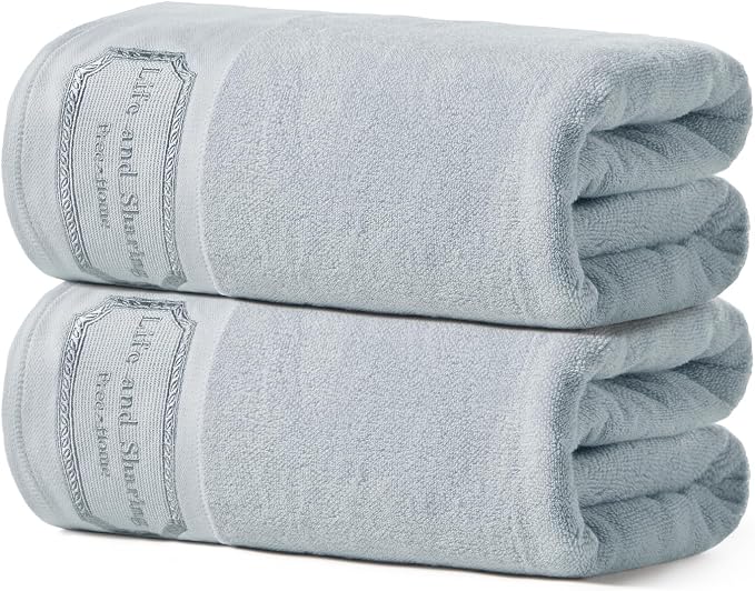 REDKISS Extra Large Bath Towels Set of 2, 35x70 inches Hotel Towels Large Size, 100% Cotton Highly Absorbent Bath Sheets, Super Soft Oversized Bath Towels for Bathroom, Spa