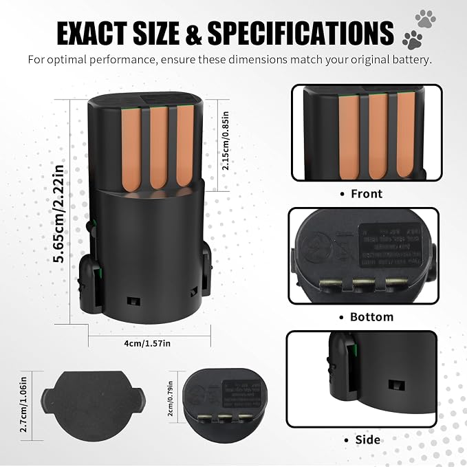 Replacement Battery Compatible with Wahl Arco SE Pet Clipper, 3-Pack | 2.4V 2100mAh NiMH rechargeable cell for grooming. Replaces parts 0114-300, 1854-7988. Check your clipper model before buy.