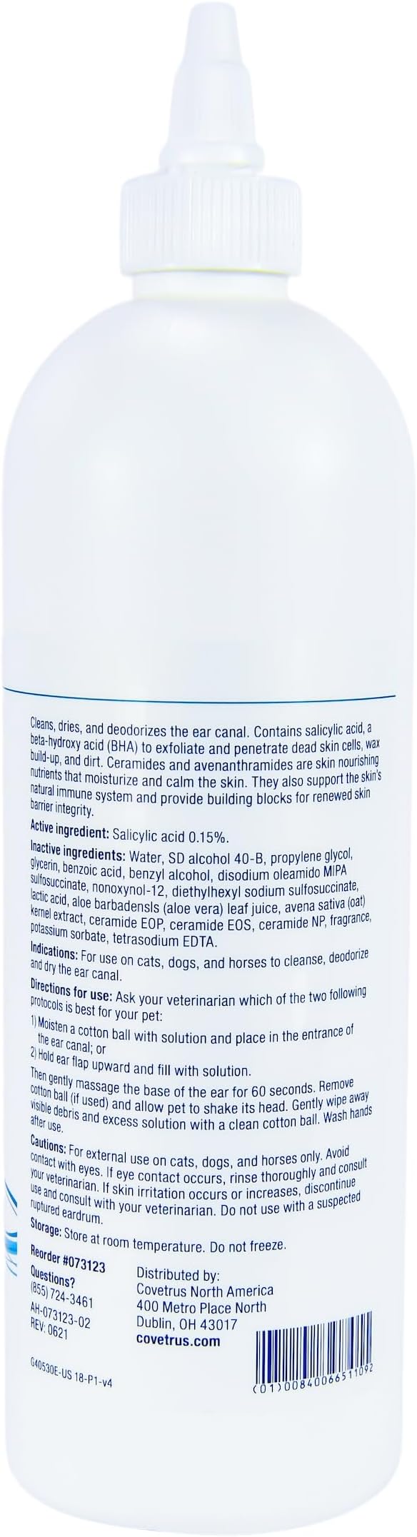 Covetrus CeraSoothe® SA Ear Cleansing Solution for Dogs, Cats & Horses – Salicylic Acid Formula to Remove Wax, Debris & Odor, 16 oz