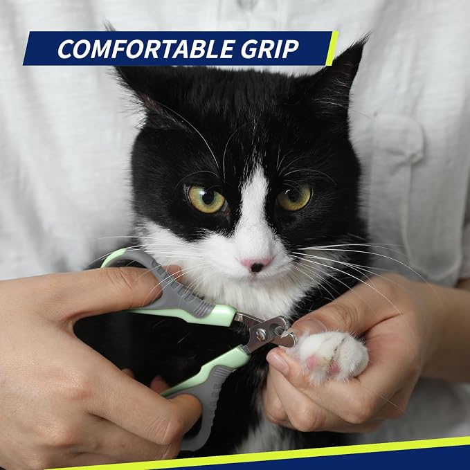 WePet Pet Nail Clippers U07.1, Professional Claw Trimmer, Bended Scissor Special for Cats, Kittens, Dogs, Puppies, Small Animals, Grey/Tea Green
