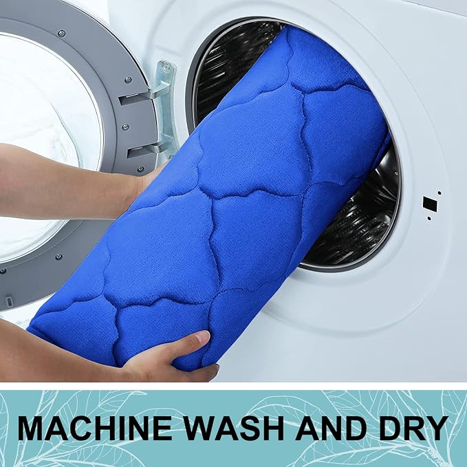 OLANLY Memory Foam Bath Mat Rug 44x24, Ultra Soft and Absorbent Bathroom Rugs, Non-Slip, Comfortable, Machine Washable Bath Carpet for Bathroom Floor, Tub Shower and Home Decor Accessories, Royal Blue