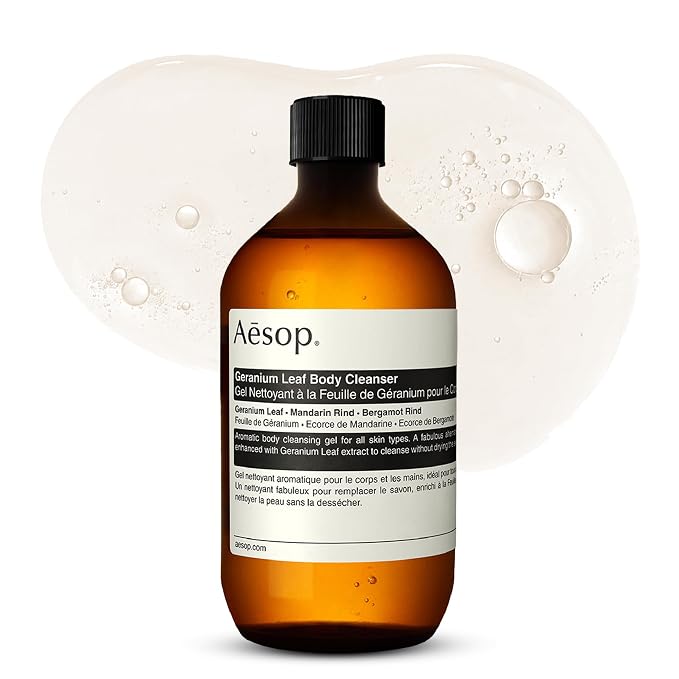Aesop Geranium Leaf Body Cleanser Refill | Gentle Shower Gel with Geranium, Mandarin and Bergamot Essential Oil Blend to Refresh & Balance Skin | 500 mL / 16.9 oz - Recyclable Bottle