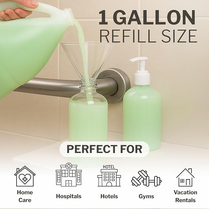 McKesson Body Wash and Shampoo, Cucumber Melon Scent, 1 gal, 4 ct | Bulk Refill Full Body Wash with Aloe