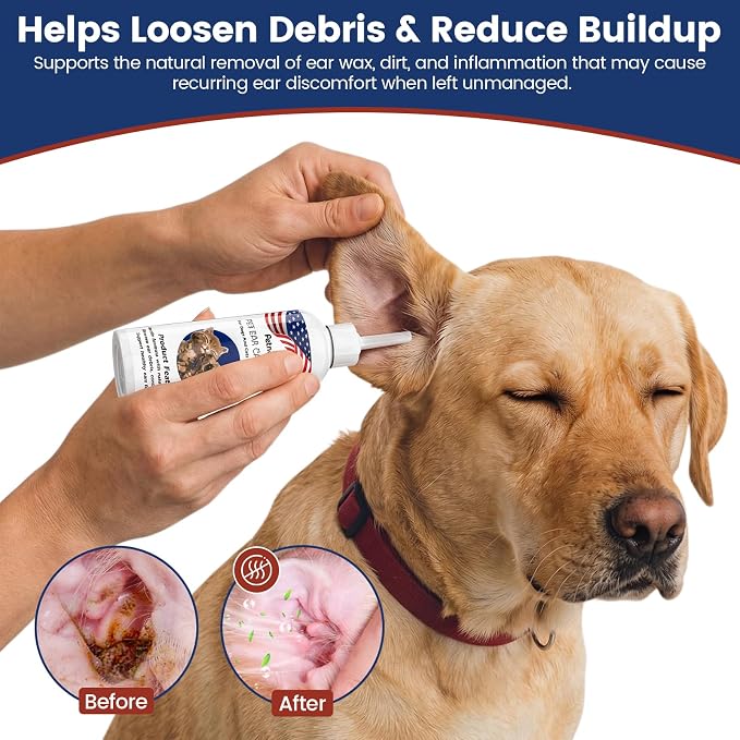 Petnanny Dog Ear Cleaner Solution, Cat Ear Cleaner Non-Stinging Ear Drops, Silver Ion & Botanical Formula for Gentle Daily Ear Care, Soothes Itching, and Removes Ear Debris Dirt, 4 fl oz