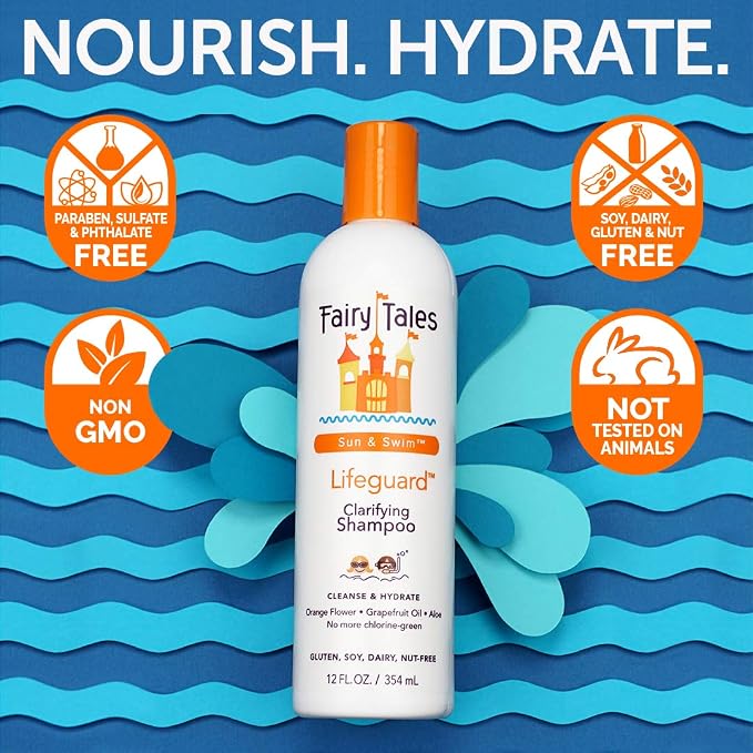 Fairy Tales Swim Shampoo, Conditioner, and Conditioning Spray for Kids- 3 pack | Made with Natural Ingredients in the USA | Chlorine Removal Swimmer Trio | No Parabens, Sulfates, or Synthetic Dyes