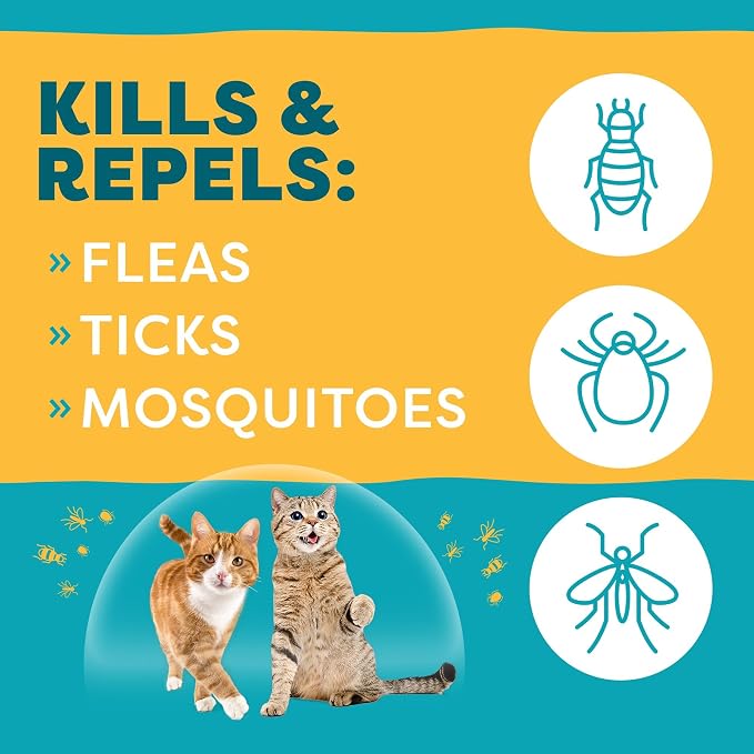 Only Natural Pet EasyDefense Natural Control Squeeze-On Drops - Plant-Based Formula for Cats Over 4 Months - Natural Topical Care Formula for Cats - Pet Health Protection - 3-Month Supply (2-Pack)