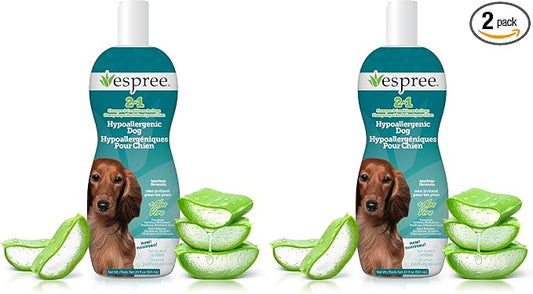 Espree Hypoallergenic Dog Shampoo & Conditioner, Tearless Formula with Aloe Vera, Sulfate-Free, Paraben-Free, Harsh Chemical and Dye-Free, Safe for Sensitive Skin, 20oz (Pack of 2)