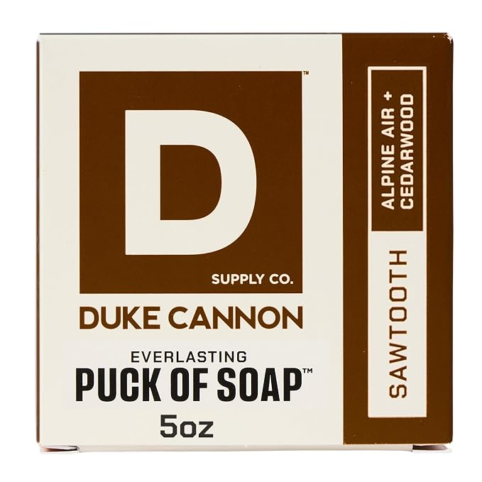 Duke Cannon Supply Co. Men's Bar Soap Puck 3-Pack Bundle – Midnight Swim, Sawtooth & Bourbon Scents – Triple-Milled Hydrating Disc-Shaped Soap for Men, 5 oz Each