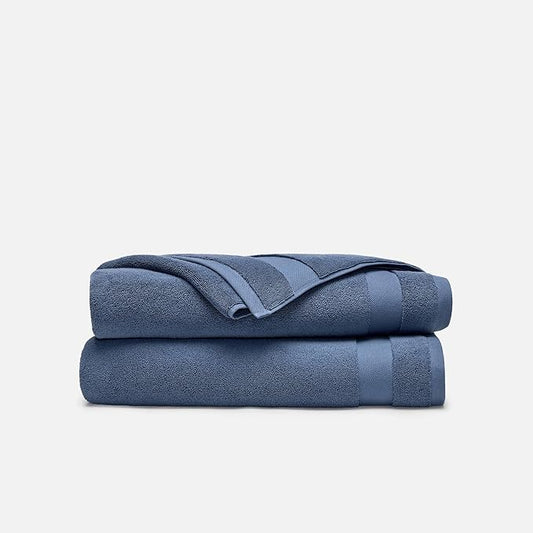 Brooklinen Super-Plush 100% Turkish Cotton Bath Sheets - Set of 2-770 GSM, Highly Absorbent, Machine Washable, Oversized Bath Towels for Home & Bathroom (40" x 65", Abyss Blue)