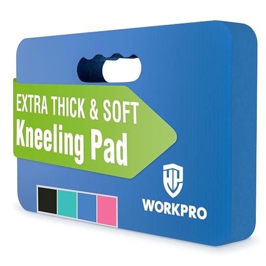 WORKPRO Extra Thick Kneeling Pad, 17.5 x 11 x 1.5 in, Blue | Soft NBR Foam Cushioning for Knee, Large Foam Kneeler Mat, For Gardening, Bathing Baby, Exercise, Workout Supplies