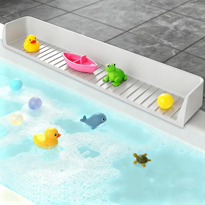 Bathtub Splash Guard - Silicone Bath Splash Protector with Strong Suction Cups, Prevents Water Spills in Bathroom, Easy to Install | Silicone, Strong Suction Cups, Prevents Water Spills, Easy to Install