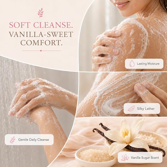 Ginger Lily Farms Botanicals Nourishing Body Wash, 100% Vegan & Cruelty-Free, Vanilla Sugar Bliss Scent, 1 Gallon (Pack of 4)