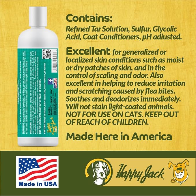 Happy Jack Dog Itch Relief Shampoo & Medicated Treatment, 12 oz | Stops Itching, Scratching & Gnawing Fast, Soothes Flea Bites & Allergies, Skin & Coat Care