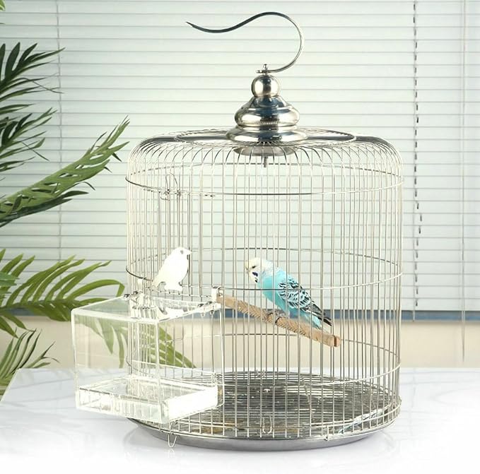GURECOD Hanging Bird Bath Cube Bird Bathtub Bath Shower Box Bowl Cage Accessory for Little Bird Canary Budgerigar Parrots Crested Myna Cockatiel Lovebird Parakeet Bath (X L)