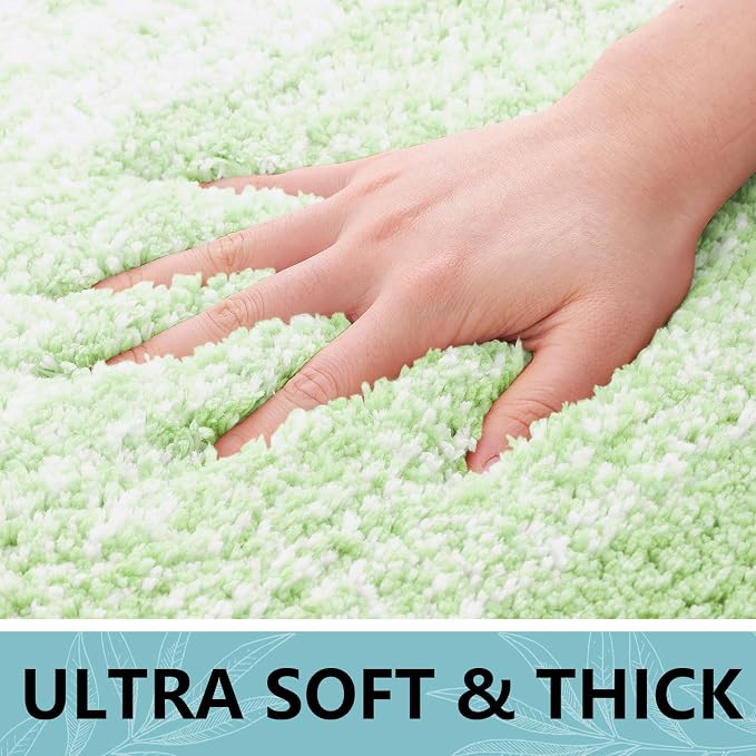 Arotive Microfiber Bathroom Rugs, Shaggy Soft and Absorbent Bath Rug, Thick Plush Machine Washable Dry Bath Mats for Bathroom, Tub and Shower, 54x24, Sage Green, Rectangular