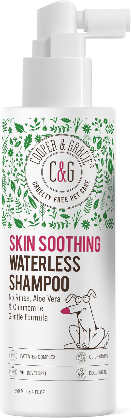 Skin Soothing Waterless Shampoo - No Rinse, Aloe Vera & Chamomile Gentle Formula