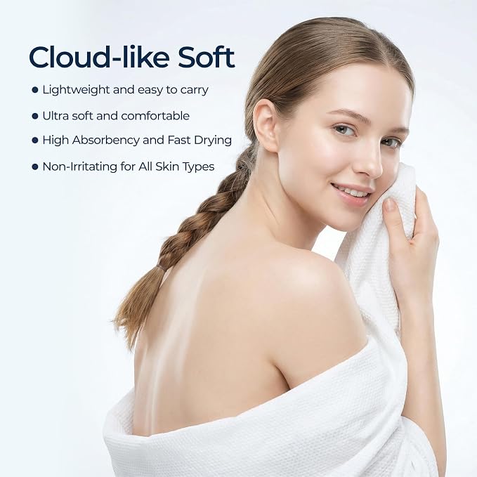 ecolook Disposable Bath Towels,1-Pack Extra Large 31"x63" Soft Portable Quick Dry Disposable Towels for Body,for Travel Hotel Camping Beach Swimming Gym Sauna Spa