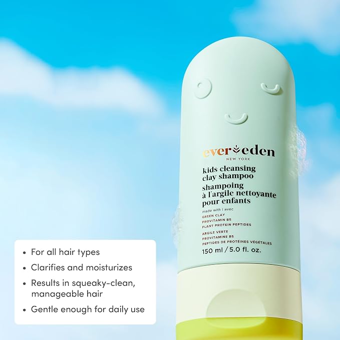 Evereden After Swim & Sports Kids Shampoo: With Cleansing Clay | Detoxifies Hair & Scalp from Chlorine, Dirt, and Sweat | Clean & Vegan Kid Shampoo for Daily Use and Any Hair Type (Pack of 2)