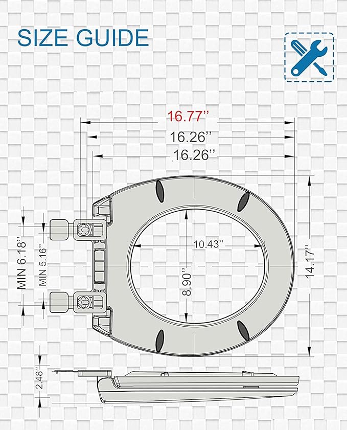 JINGZE Round Toilet Seat with Slow Close Standard Toilet Seat,Quiet Toilet Cover Seat Toilet Lid Durable Refused to Loosen Easy to Install & Clean,White