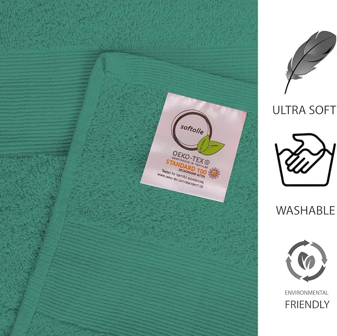 100% Cotton Luxury Bath Sheets - Pack of 2 (35" x 70") | Super Soft, Quick-Dry & Highly Absorbent Towels for Bathroom, Home, Spa & Gym (Dusty Green)
