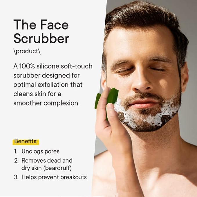 Silicone Face Scrubber for Men Facial Cleansing Brush Silicone Face Wash Brush Manual Waterproof Cleansing Skin Care Face Brushes for Cleansing and Exfoliating (Green)