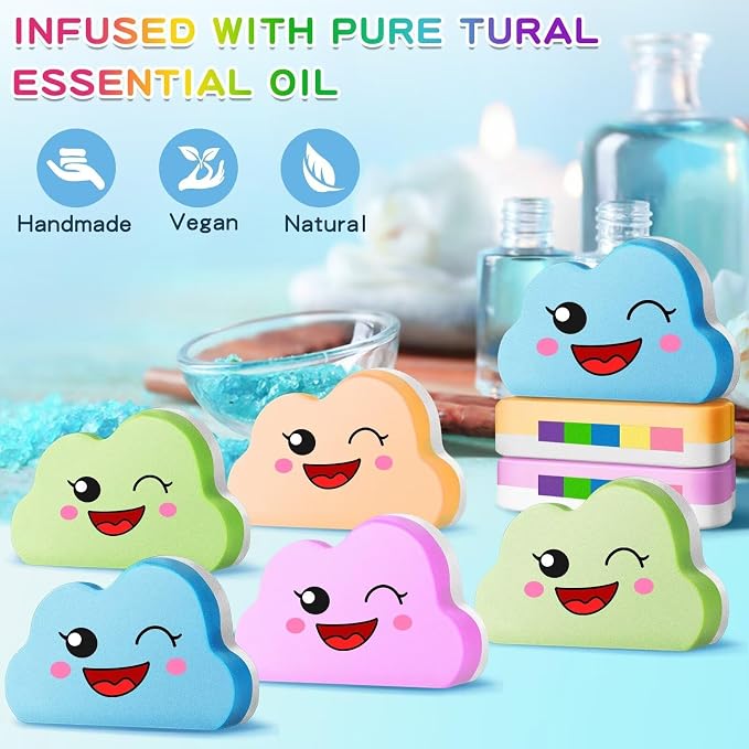 Rainbow Bath Bombs for Kids, Handmade 8 Pcs Kids Bath Bombs Gift Set for Girls Teens Toddler Rainbow Bubble Fizzy