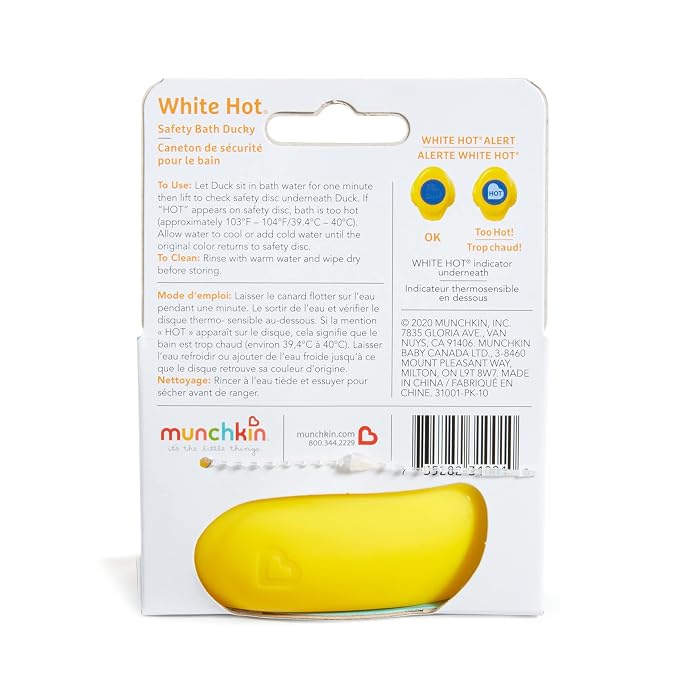 Munchkin® White Hot® Safety Bath Ducky Toy, Yellow, (Pack of 2)