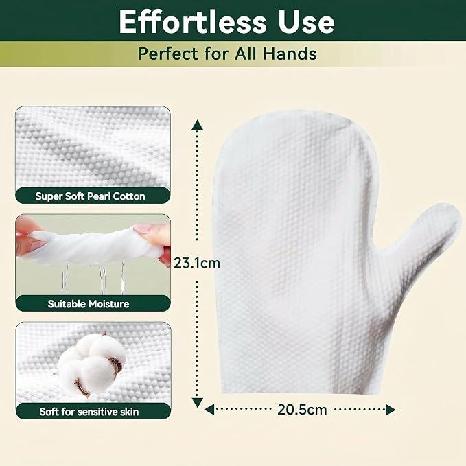 Pet Glove Wipes for Dogs & Cats, Hypoallergenic No Rinse Cleaning Grooming Gloves, Extra Thick Coconut Oil Infused Fur Nourishing & Deodorizing Wipes, 20PCS