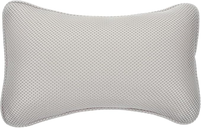 Ipetboom Bathtub Pillow for Head and Neck,3D Mesh Bath Cushion with Suction Cups, 11.4x7.5 in Non Slip Washable Spa Support for Tub Relaxing, Shower Room, Hotel and Home Soaking