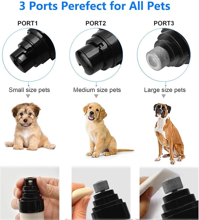 Silent Groom Pro Nail Grinder with 3-Level Battery Indicator – Ultra-Quiet (<40dB) Electric Pet Nail Trimmer for Small & Large Dogs | 2-Speed (6050-7700RPM) & Quick Sensor |USB Rechargeable
