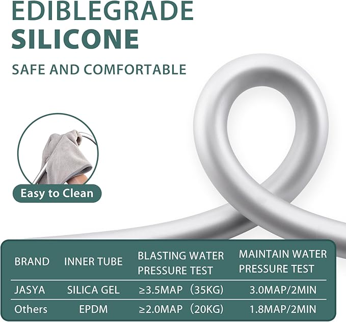 23 Inches Silicone Shower Hose Extra Short Silver | High pressure,Flexible,Used In Shower Head,Spray Bidet,Bathing,Toilet,Cleaning.RV Shower Hoses Replacement