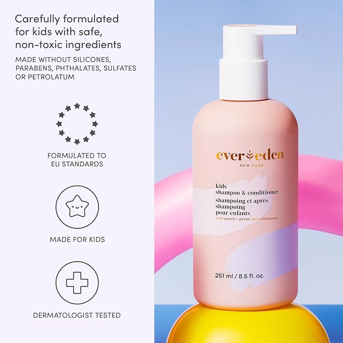 Evereden Kids Shower Essentials Set: 2-in-1 Kids Shampoo and Conditioner + Cloud Body Wash - Gentle Cloud-Like Toddler Body Wash & Gentle Shampoo-Conditioner - Clean & Vegan Skin Care