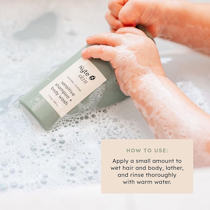 KYTE BABY - Skin Sensitive Shampoo & Body Wash – Gentle 2 - in - 1 Baby Shampoo & Body Wash for Sensitive Skin, Sulfate - Free, Hypoallergenic, Fragrance - Free Clean Skincare for Newborns & Toddlers