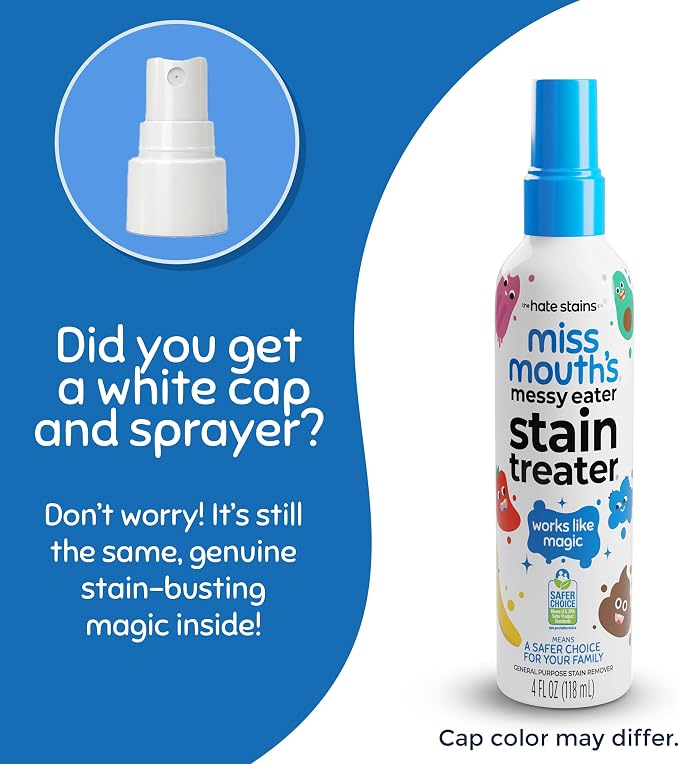 Miss Mouth's Messy Eater Stain Treater Spray - 4oz 2 Pack Stain Remover - Newborn & Baby Essentials - No Dry Cleaning Food, Grease, Coffee Off Laundry, Underwear, Fabric