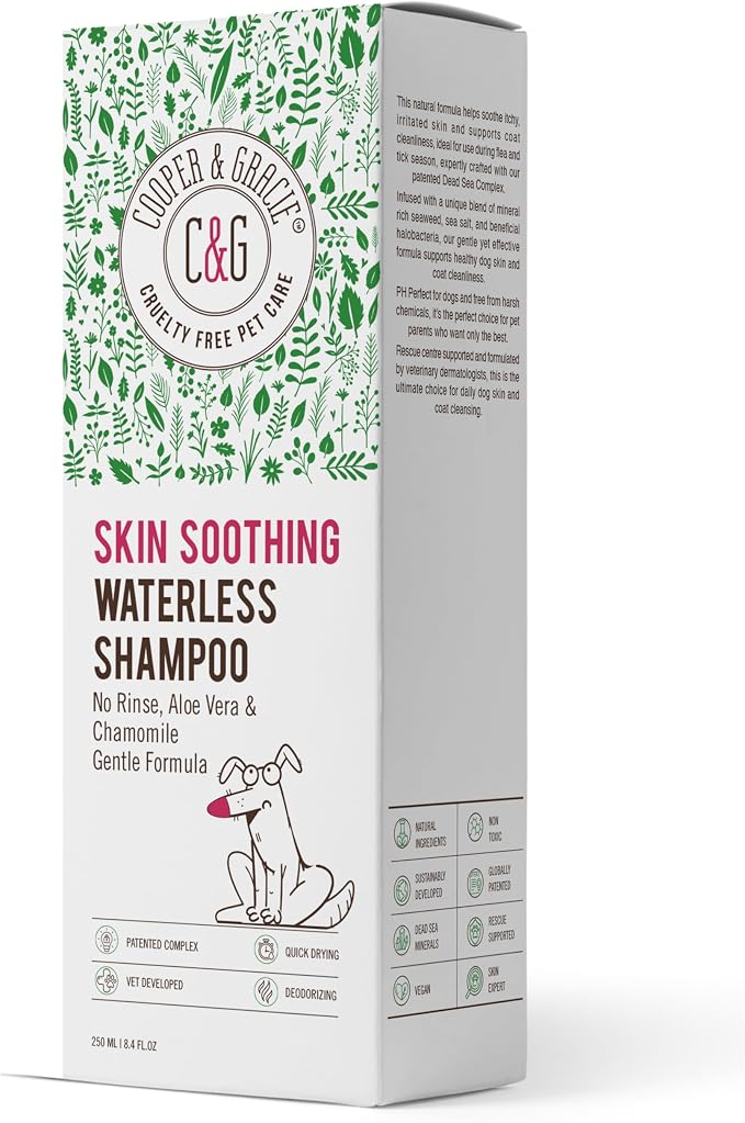 Skin Soothing Waterless Shampoo - No Rinse, Aloe Vera & Chamomile Gentle Formula