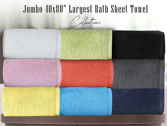 Nine West Oversized Luxury Terry Bath Sheet - Soft, Plush & Dense Extra Large Jumbo Towel Hotel Quality, 6 GSM 1% Turkish Cotton Unisex, Super Absorbent Elegant Yellow, 4x8 Inch