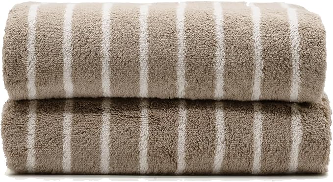 Italic Ultraplush 100% Australian Cotton Bath Sheets - Set of 2 Luxury Extra Large Heavy Duty Bath Sheets, 800GSM Plush and Absorbent Bath Sheets for Hotels, Bath & Spa (Tan & Ecru)